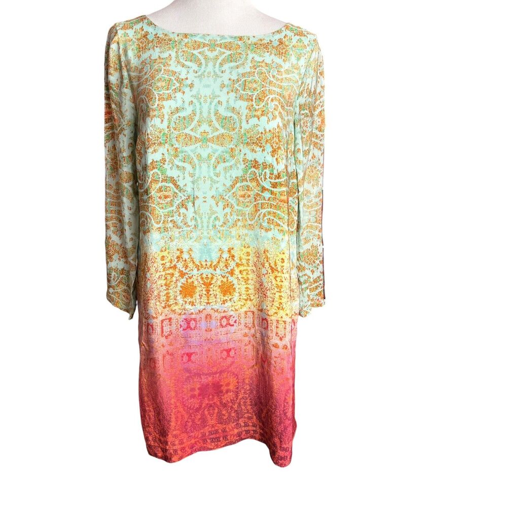 Maeve Anthropologie 100% Silk Batik Shift Dress XS Women’s Colorful